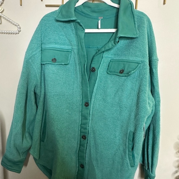 FREE PEOPLE Ruby Fleece Jacket Watermelon Rind - Picture 5 of 12